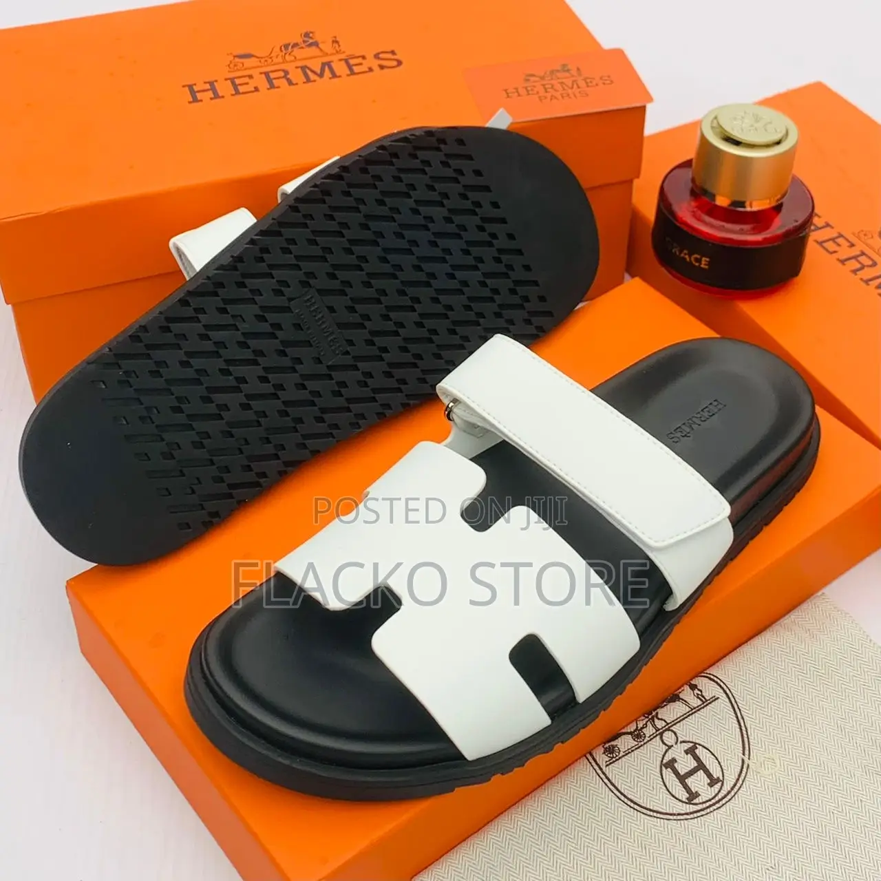 Original Hermes Leather Slippers