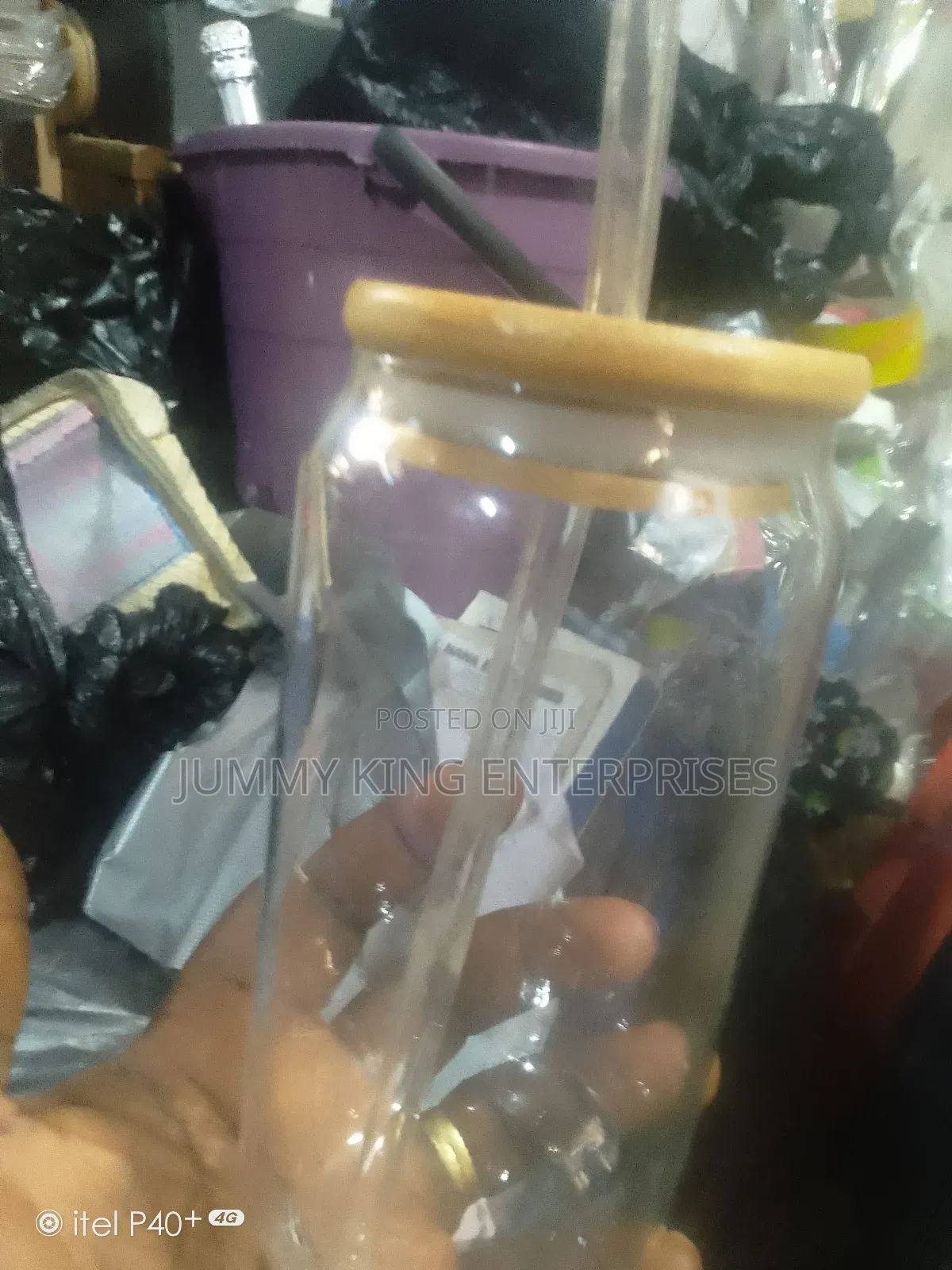 Wood Lid Glass Jar Airtight