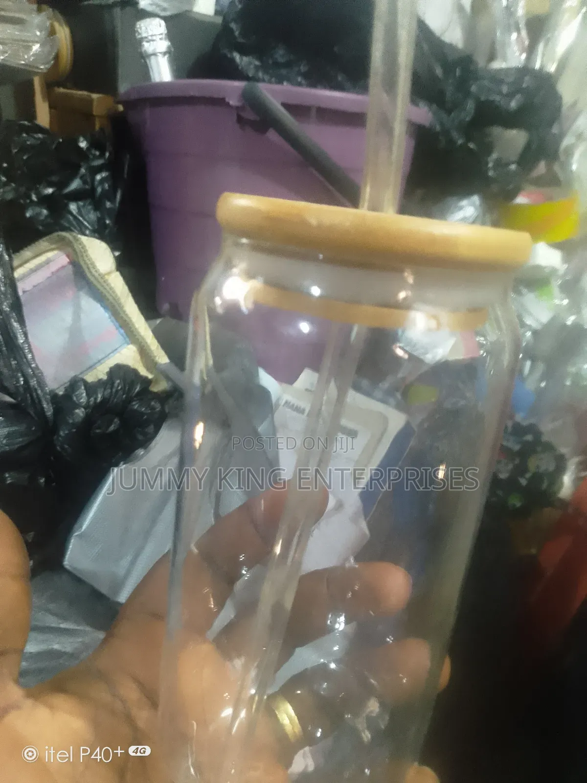 Wood Lid Glass Jar Airtight