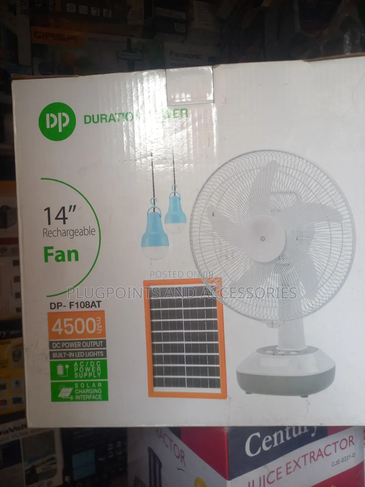 14" DP Table Fan 4500mah Battery-Dpf108at