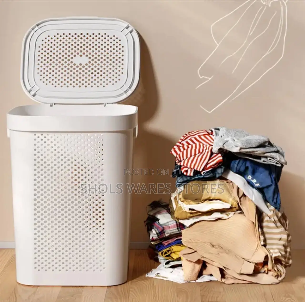 Large Laundry Storage Basket for Household Bathroom