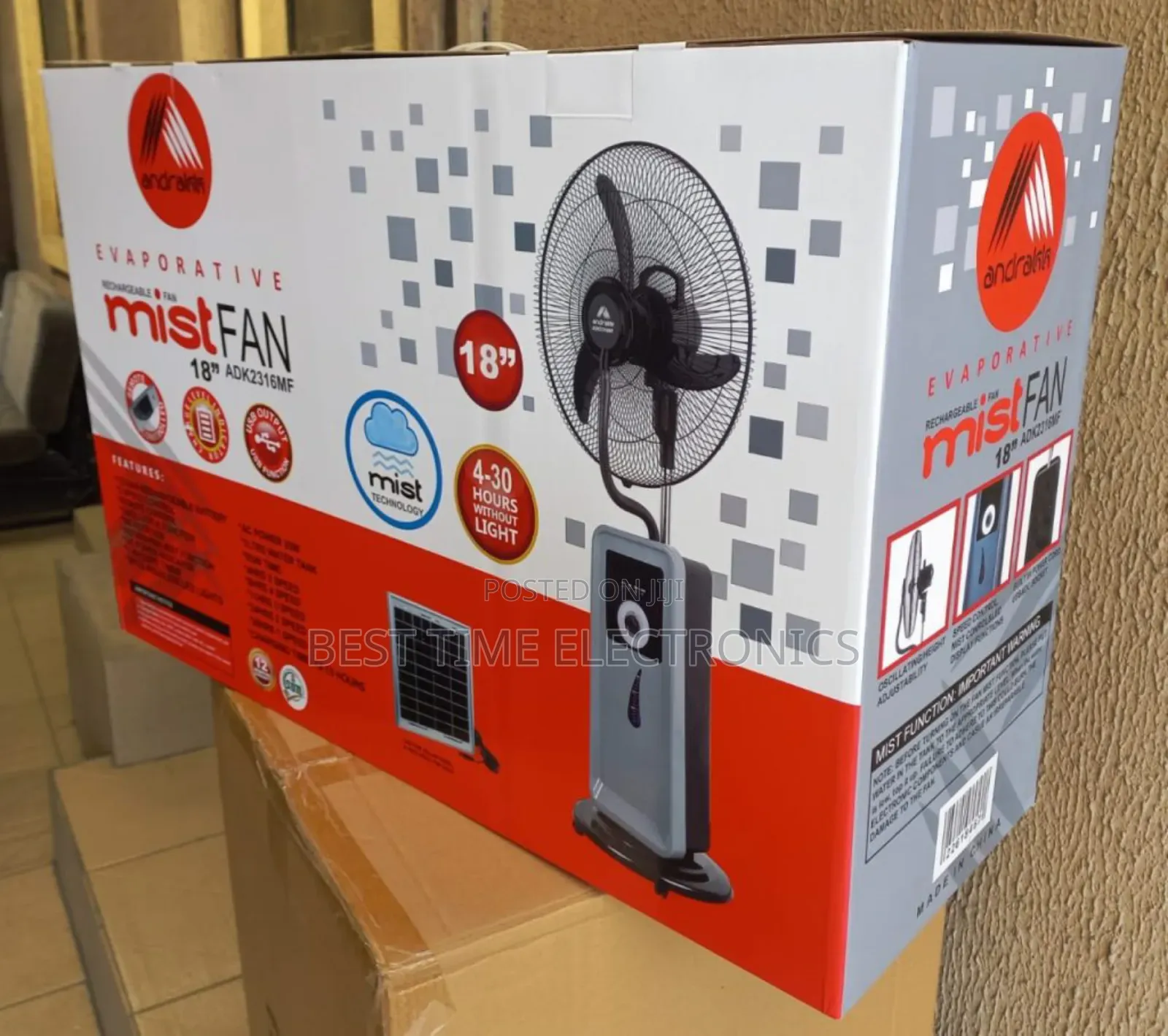 Andrakk 18 Rechargeable Mist Fan [Adk2316mf]