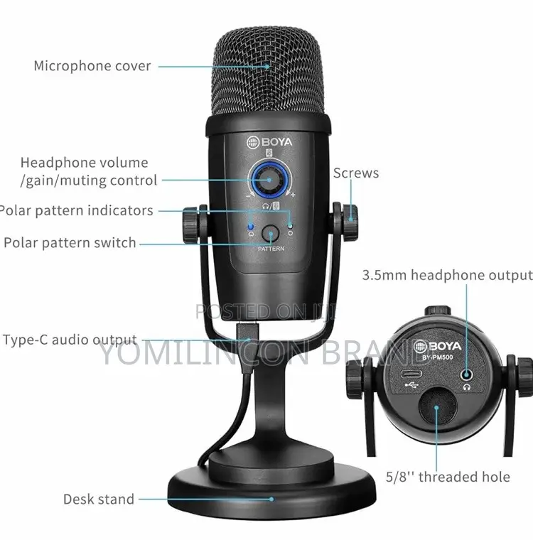 Boya by-Pm500 Usb Microphone for Mac/Windows/Usb-C Devices)