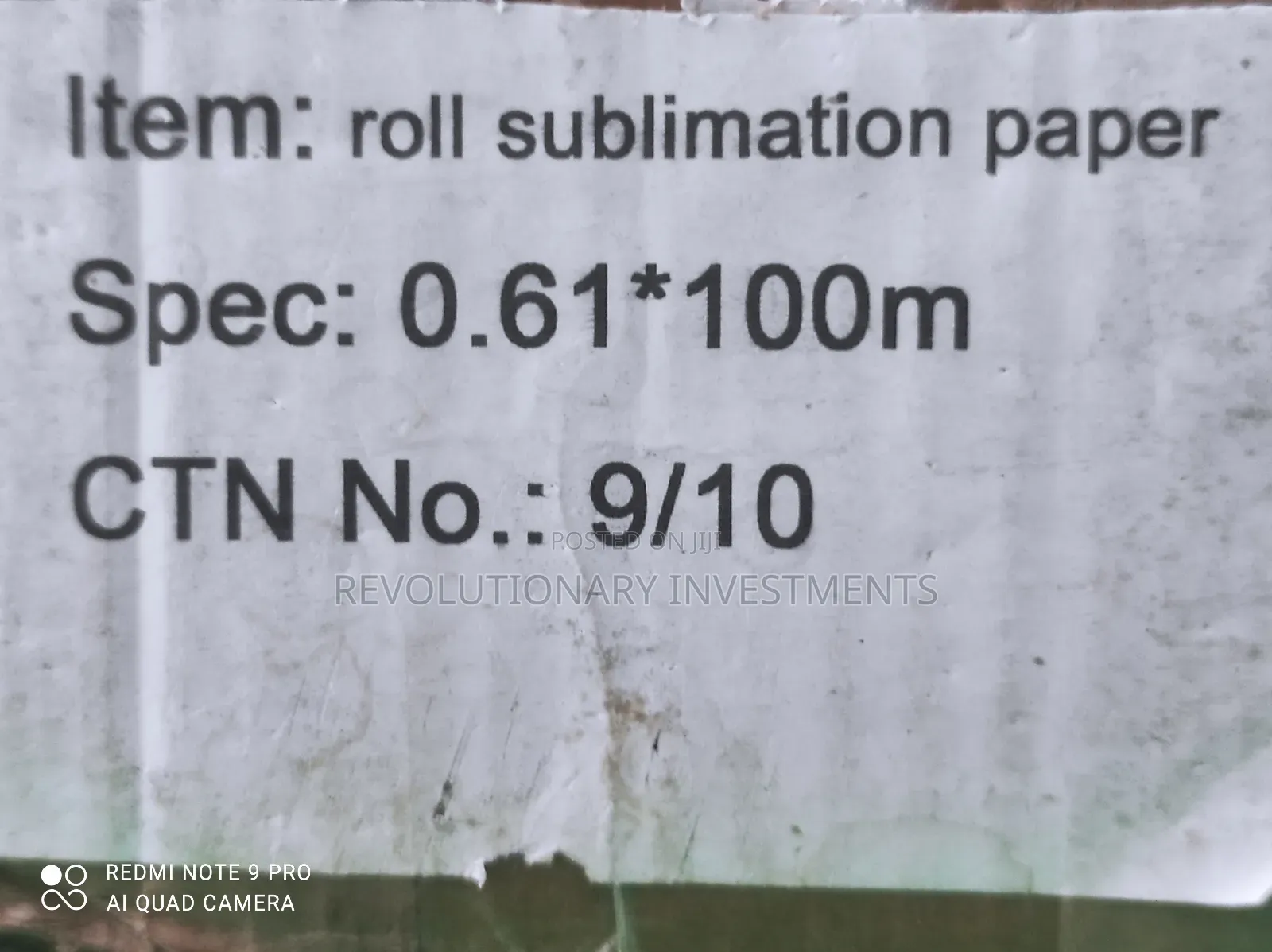 24" X 100m Roll Sublimation Paper