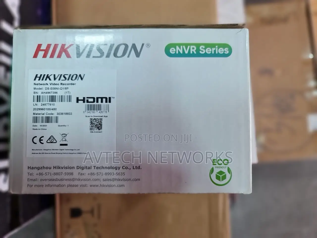 E NVR Hikvision 8 CH