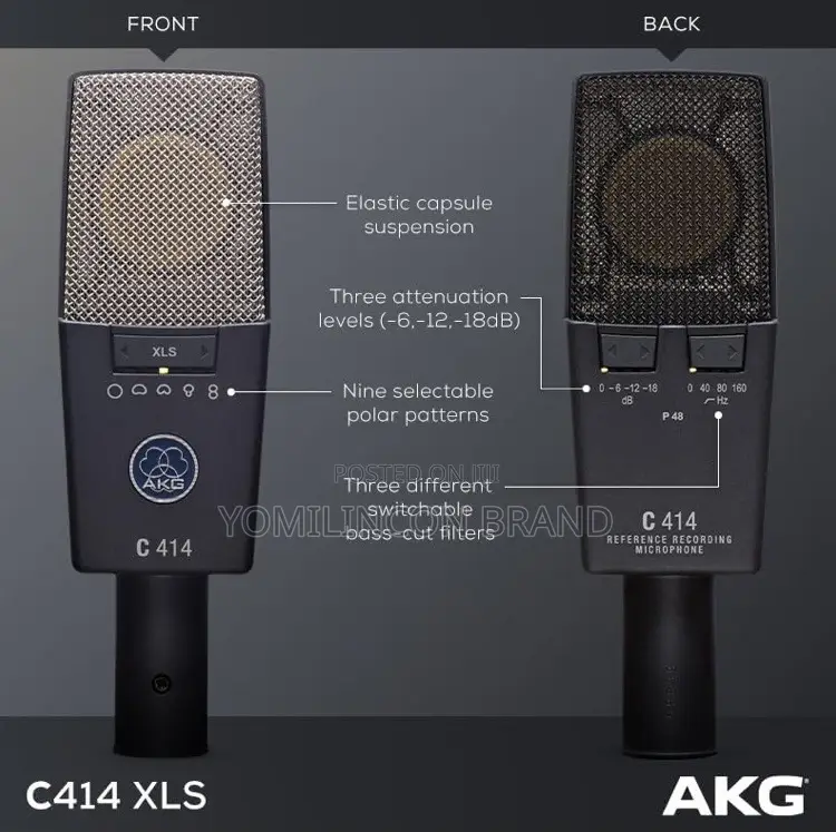 AKG C414 XLS Large-Diaphragm Multip Condenser Microphone