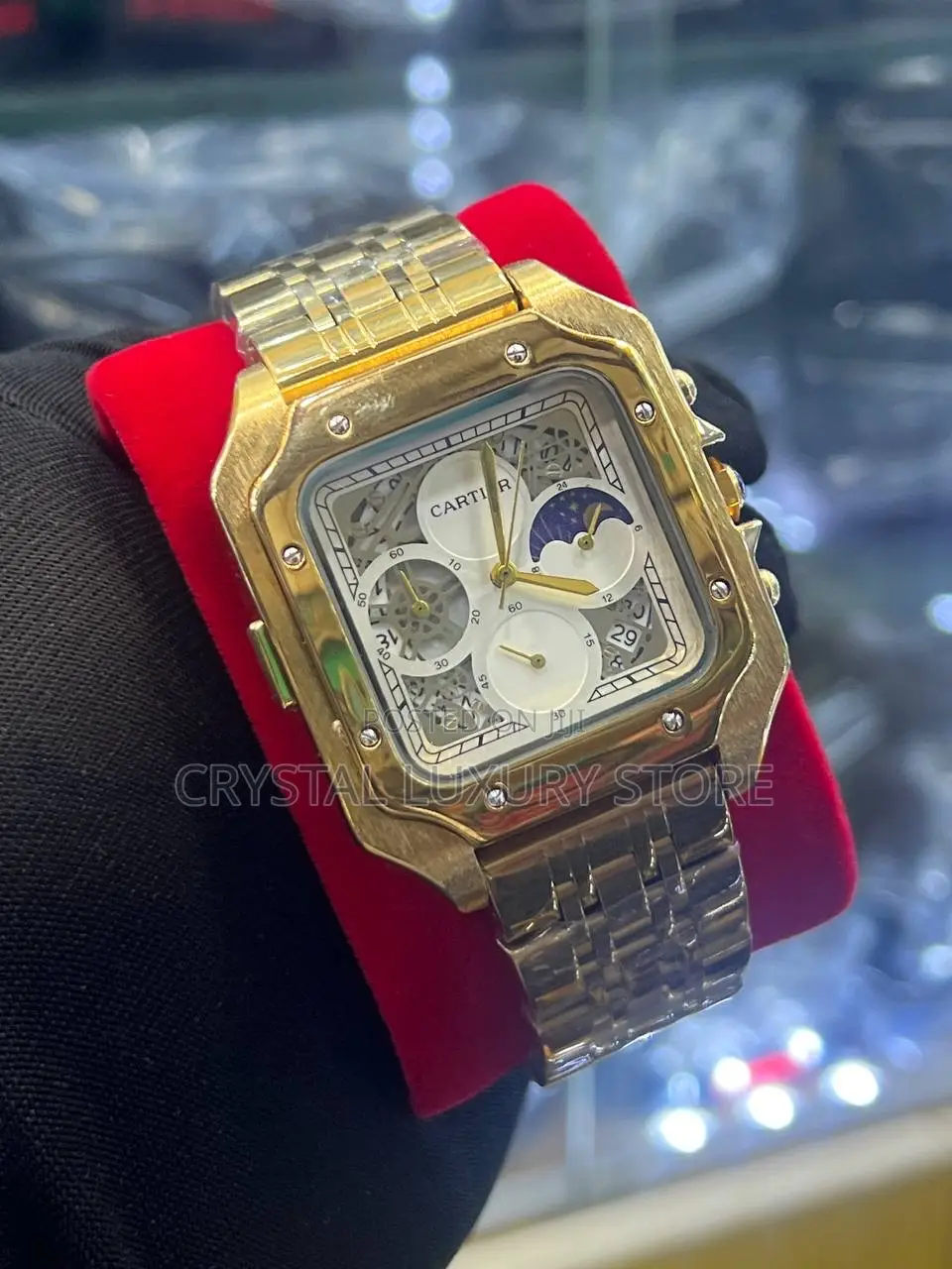 Cartier Quality Chronograph Chain Strap Wristwatch