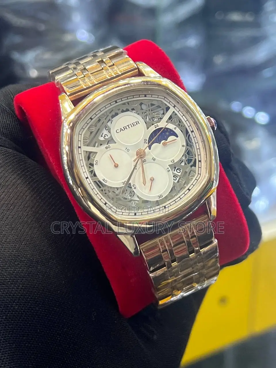 Cartier Quality Chronograph Chain Strap Wristwatch