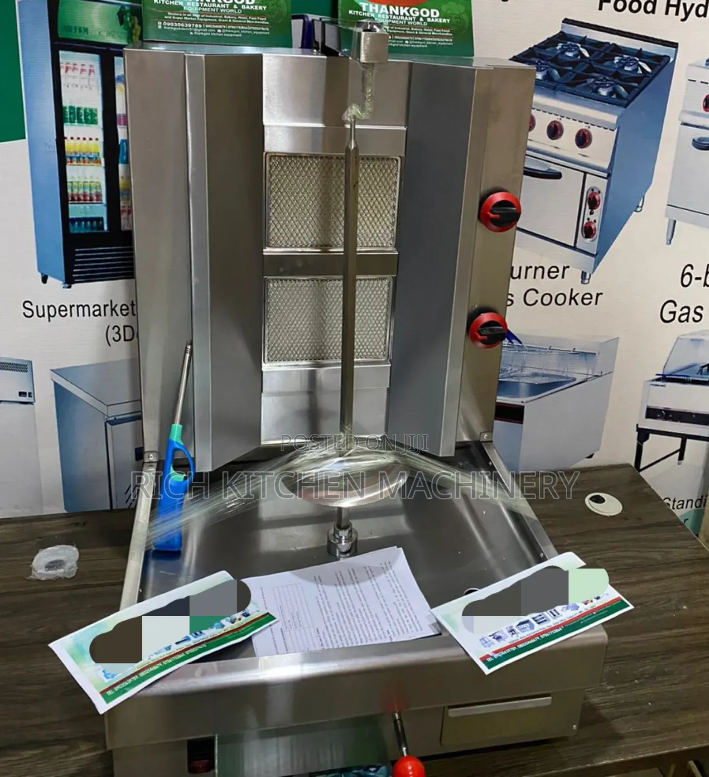2 Burner Shawarma Machine (Electric or Gas) Available