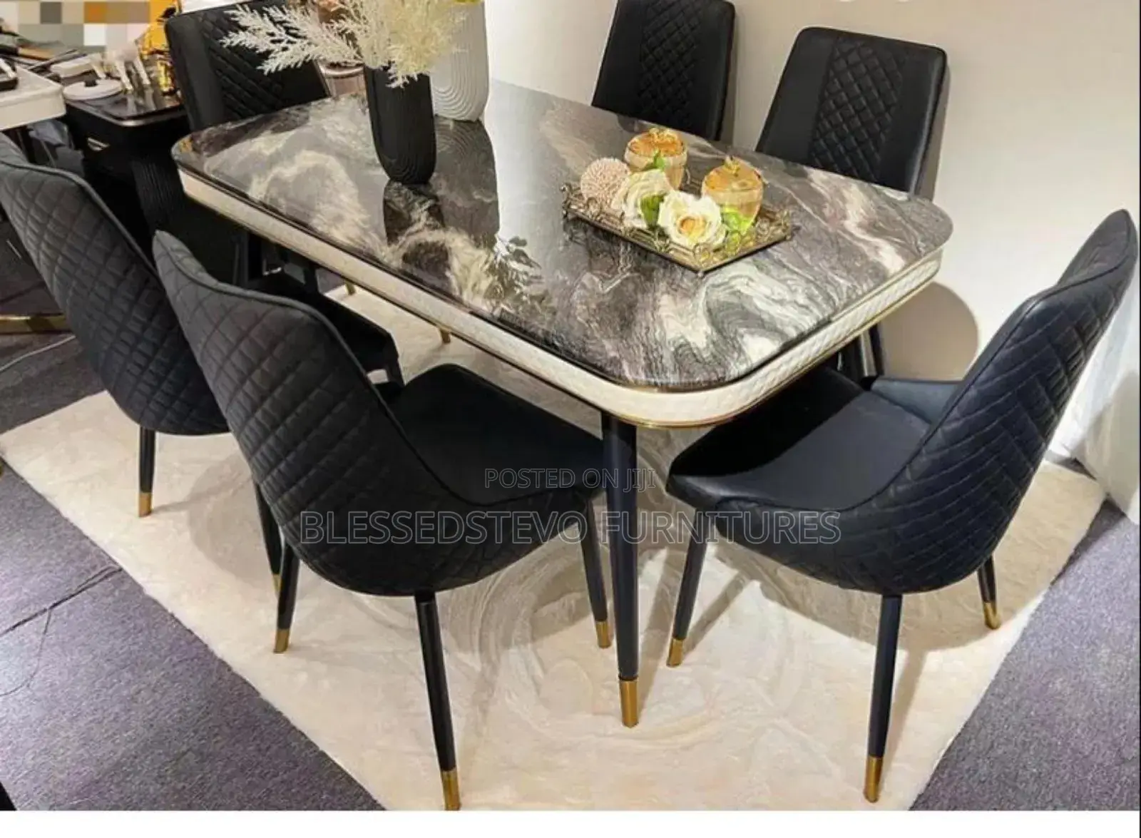Marble Dining Table With 6 Chair