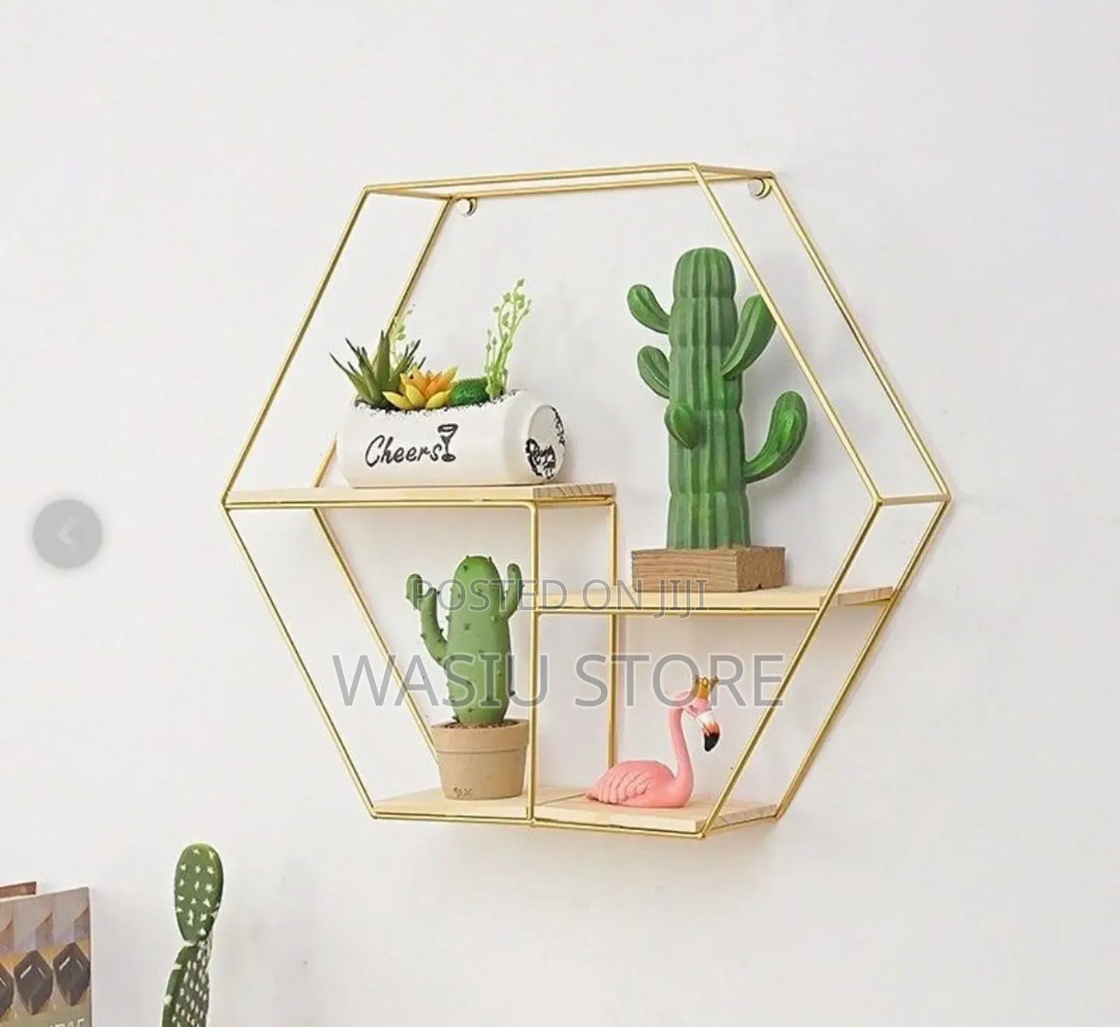 Hexagon Shape Wall Mounted Floating Shelf