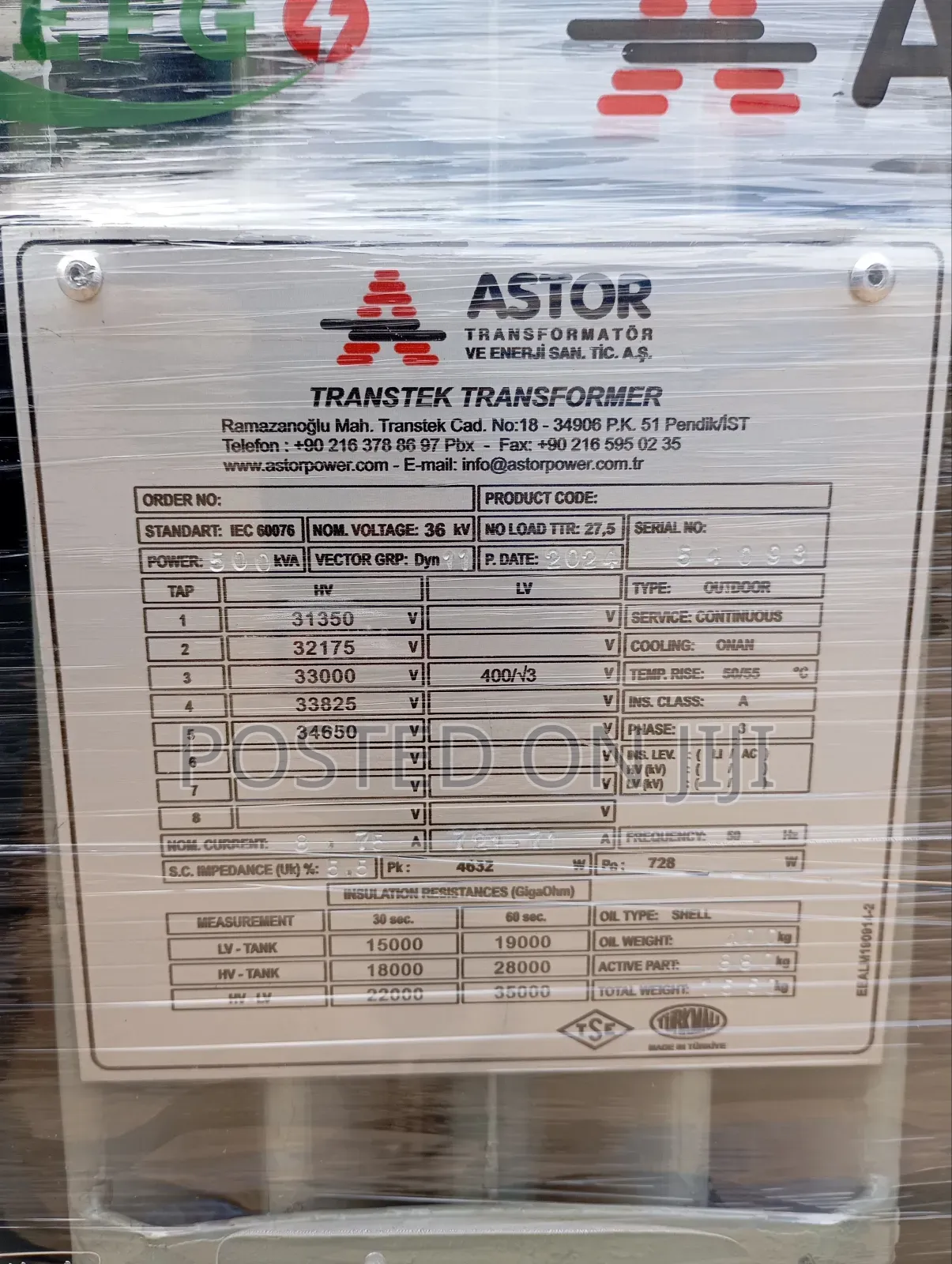 500kva/33kv (Astor) High Quality Transformer 100% Copper