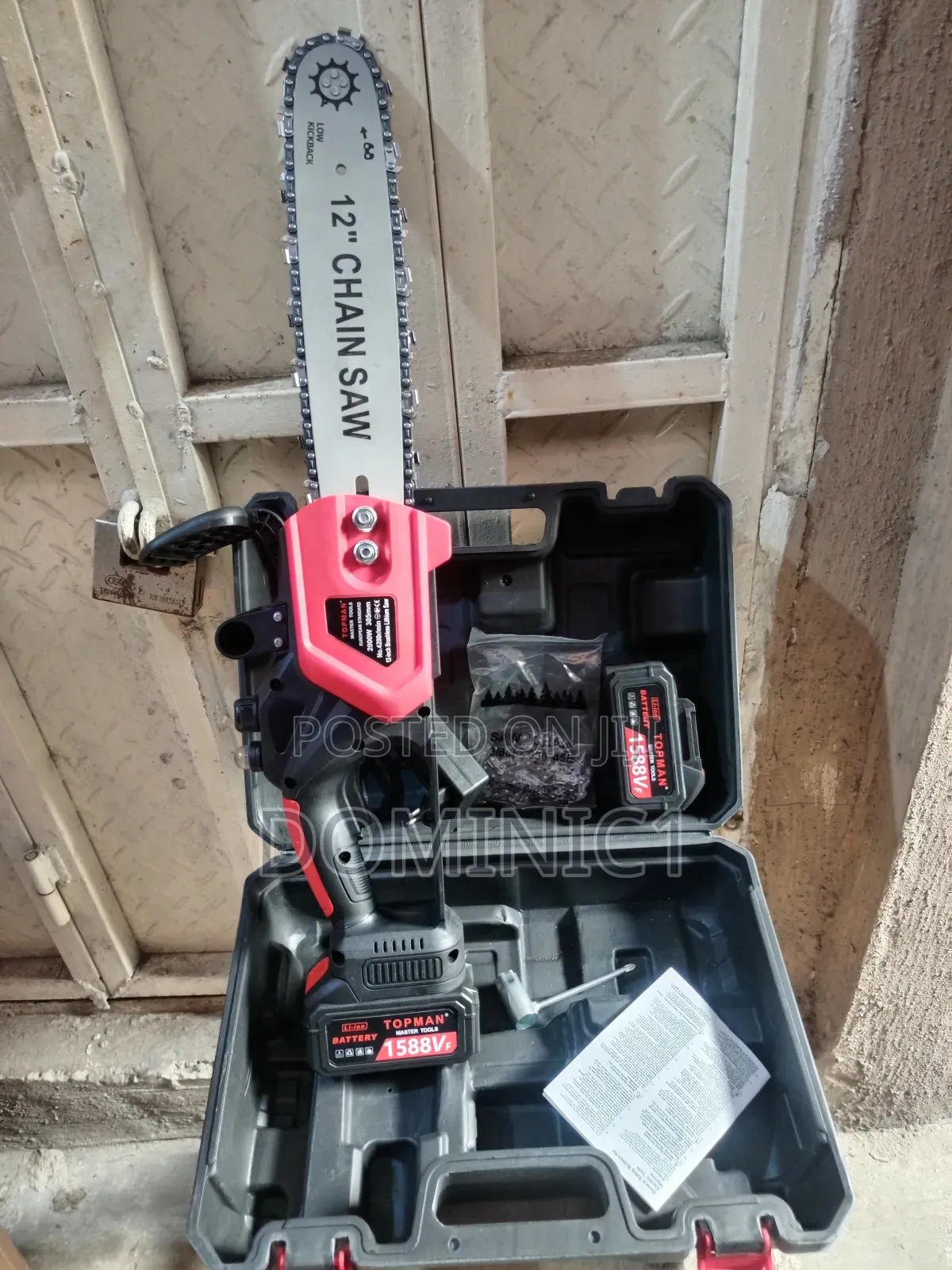 12 Inches Cordless Chainsaw Topman With Extra Chain