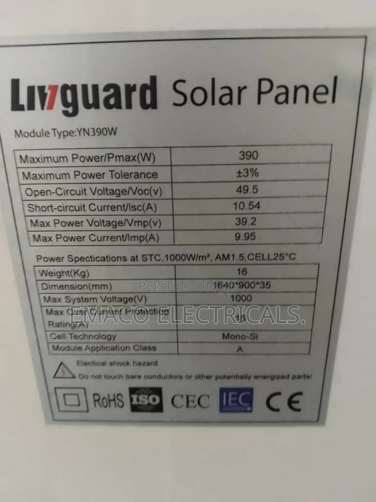 390W Brand New Solar Panel