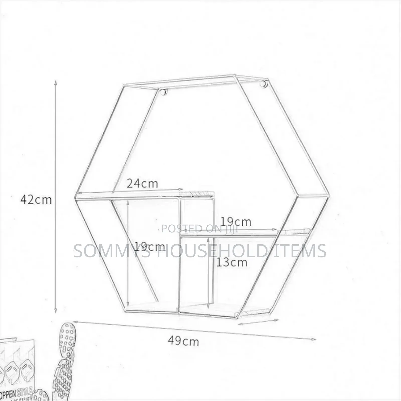 Hexagon Floating Shelf