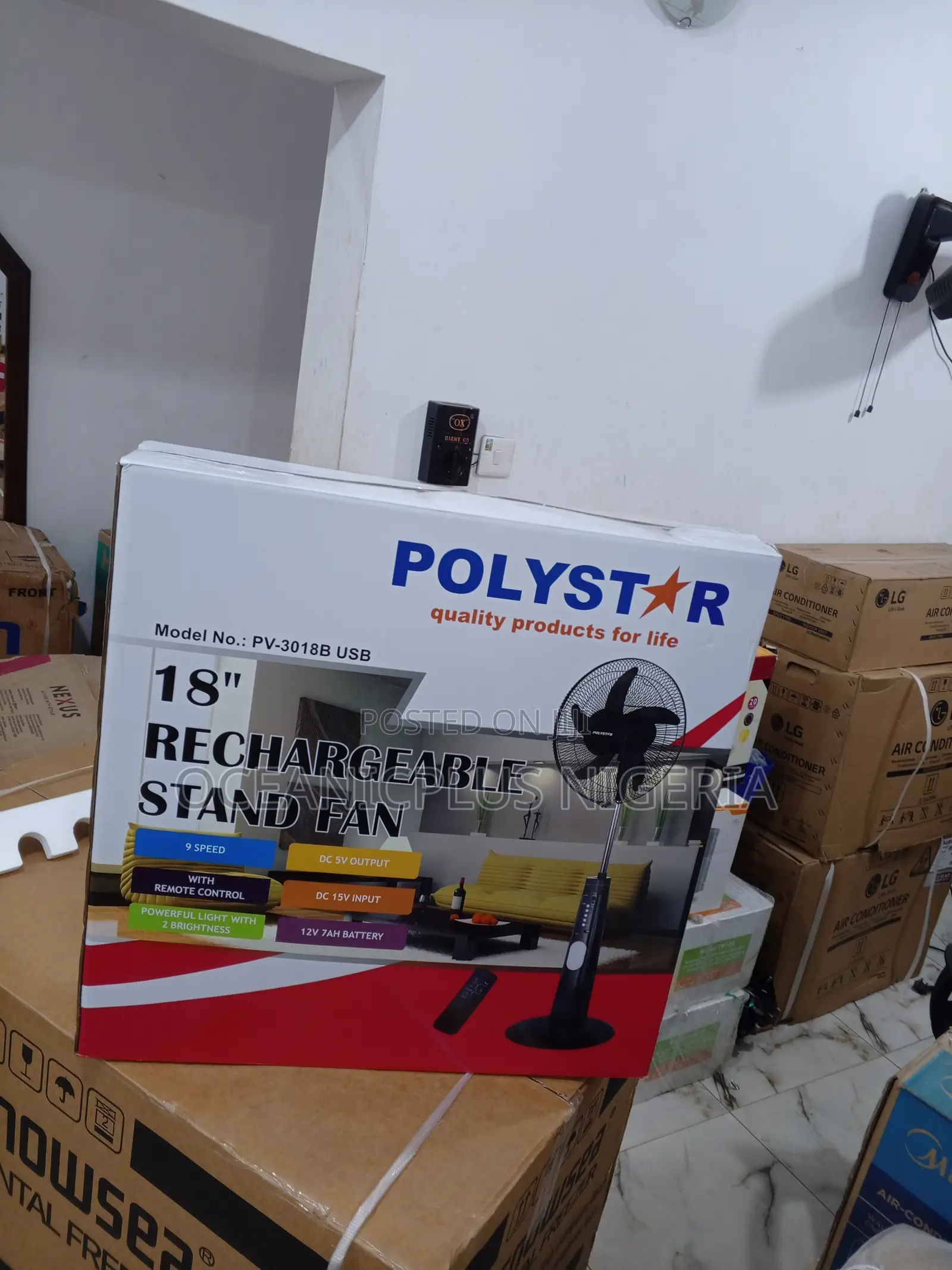 Best=Selling-18inches Polystar Rechargeable Fan