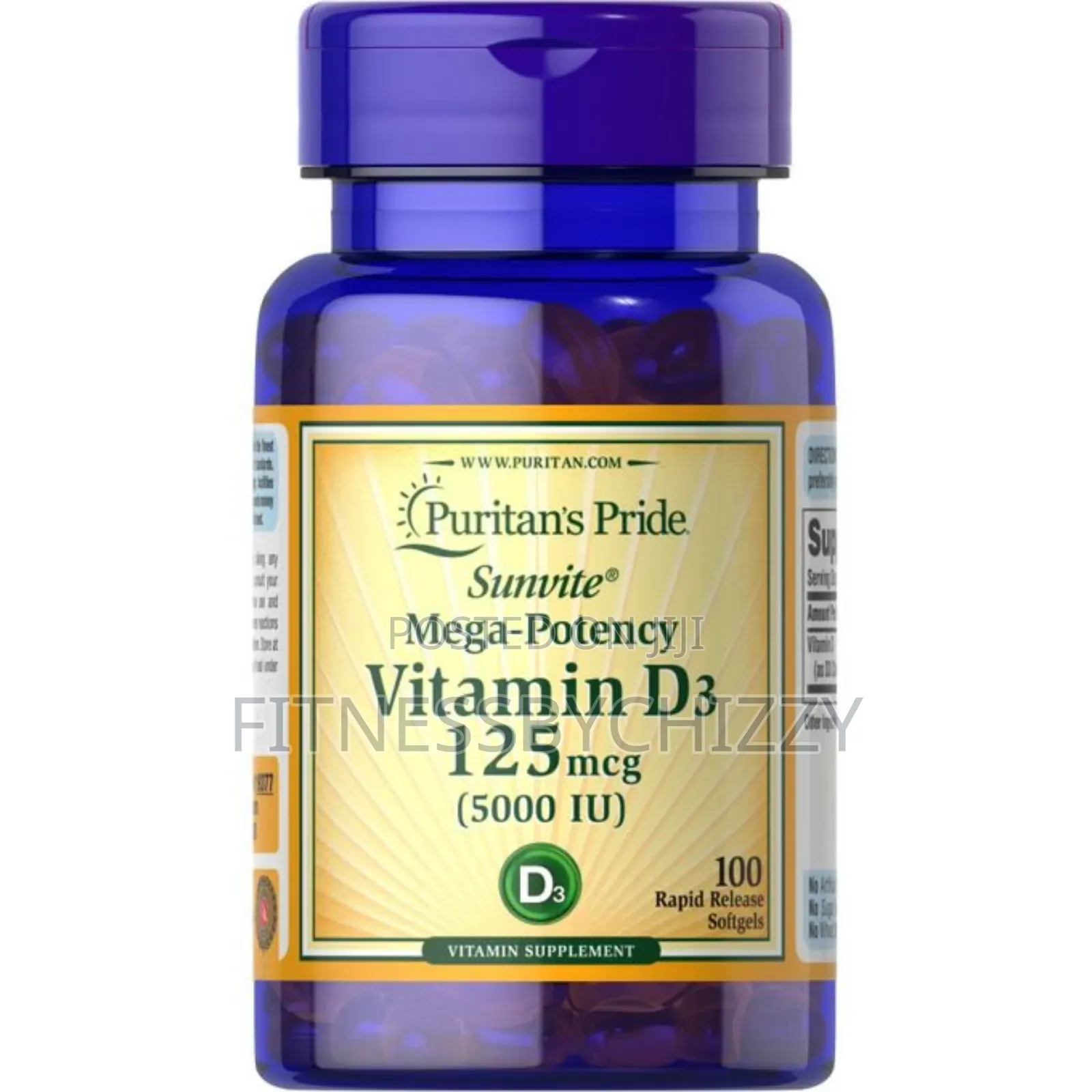 Vitamin D3 Mega Potency 125mcg 5000IU X 100 Softgel