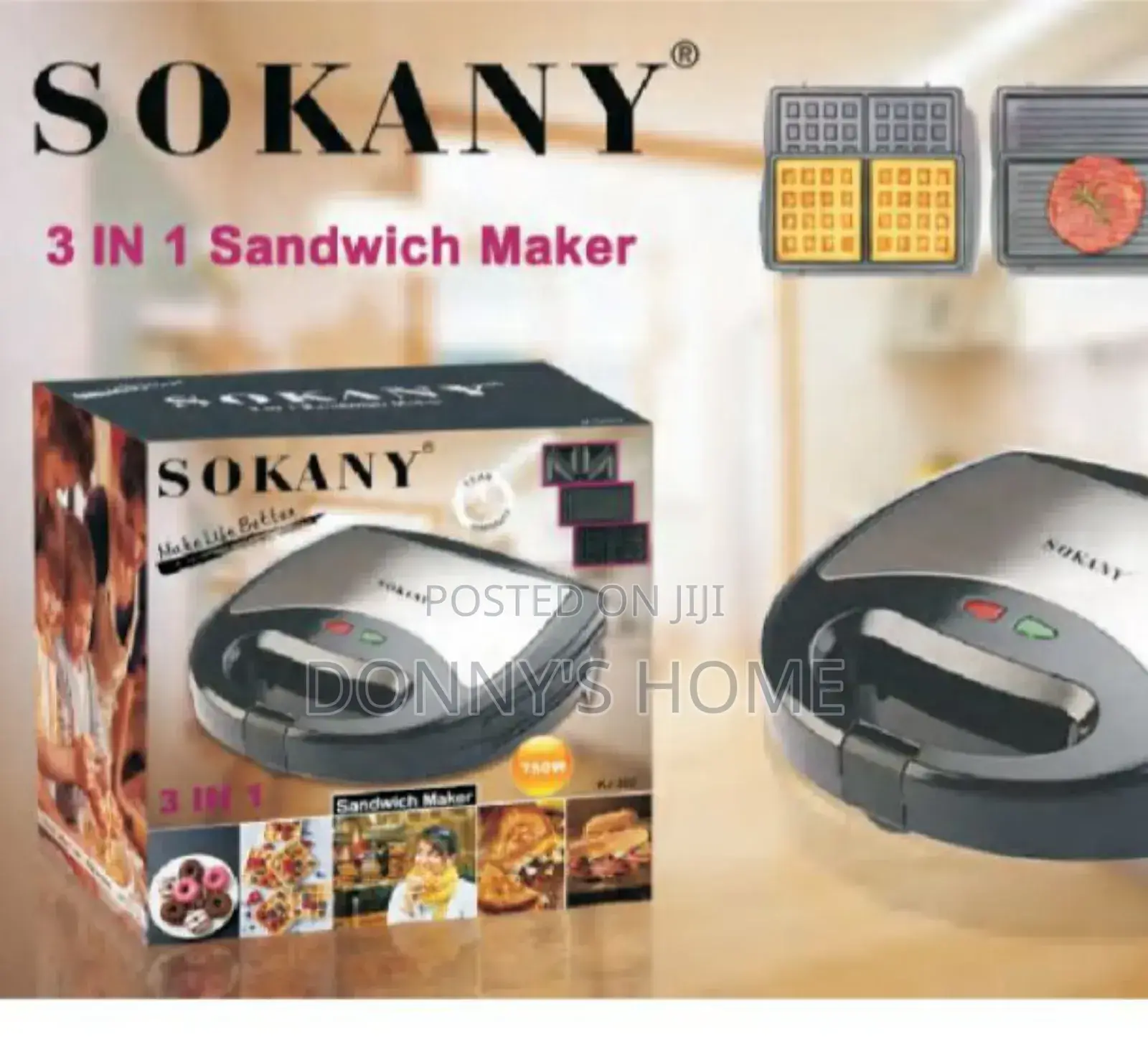 Sokany 3-in-1 Sandwich Maker