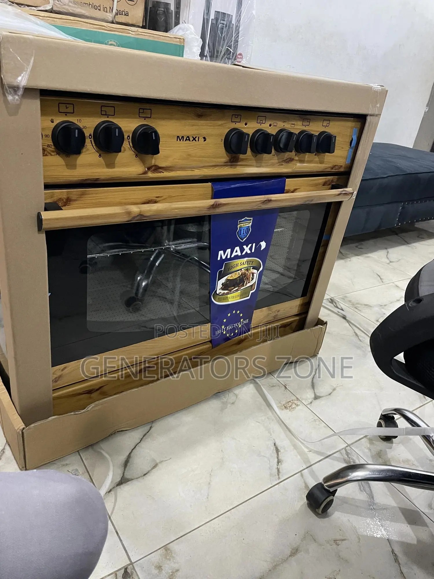 Double Maxi 60*90 {4+2} Burner Gas Cooker Wood {F9E42G2}
