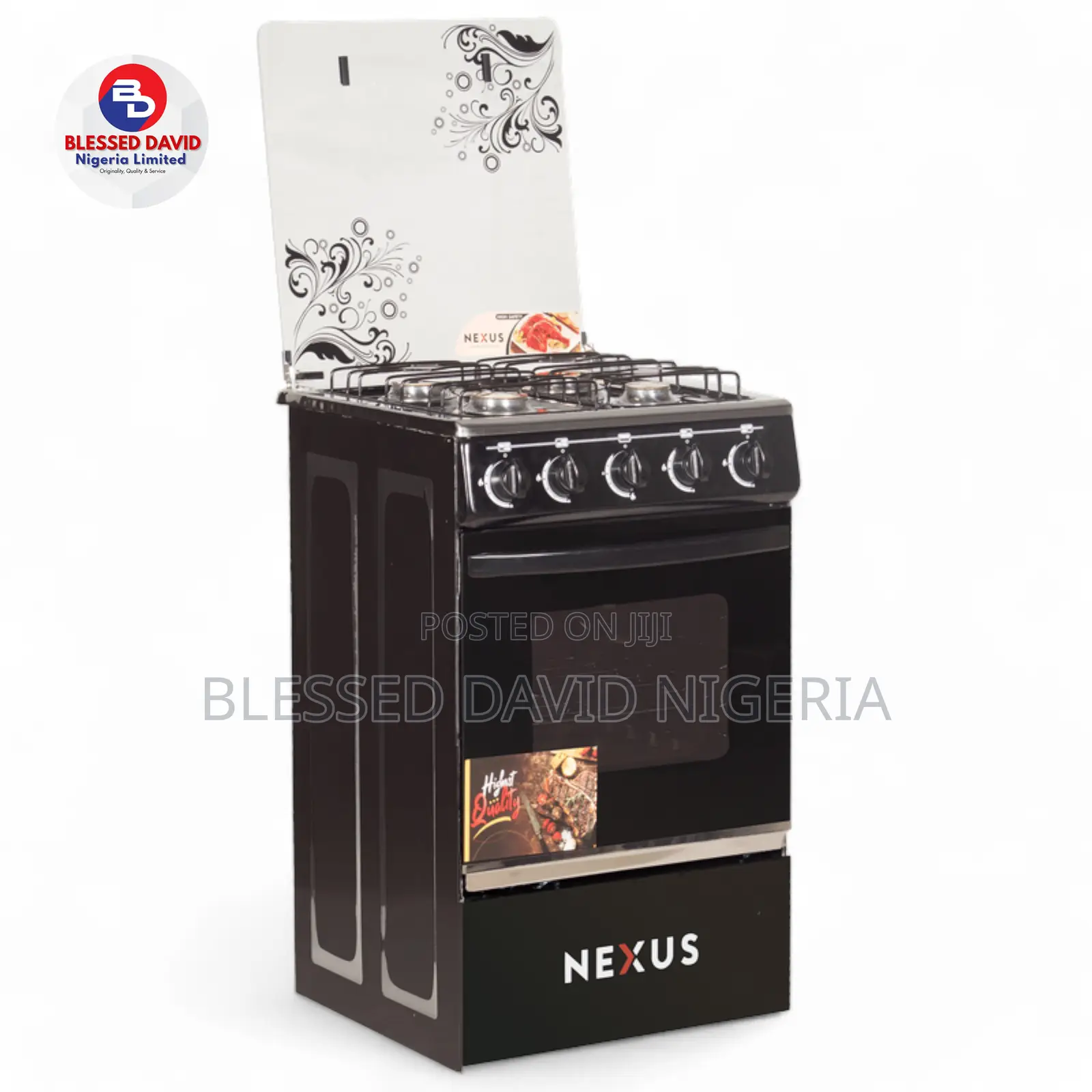 Nexus 4 Gas Burner Standing Cooker Black Ingition -NX-5055BC