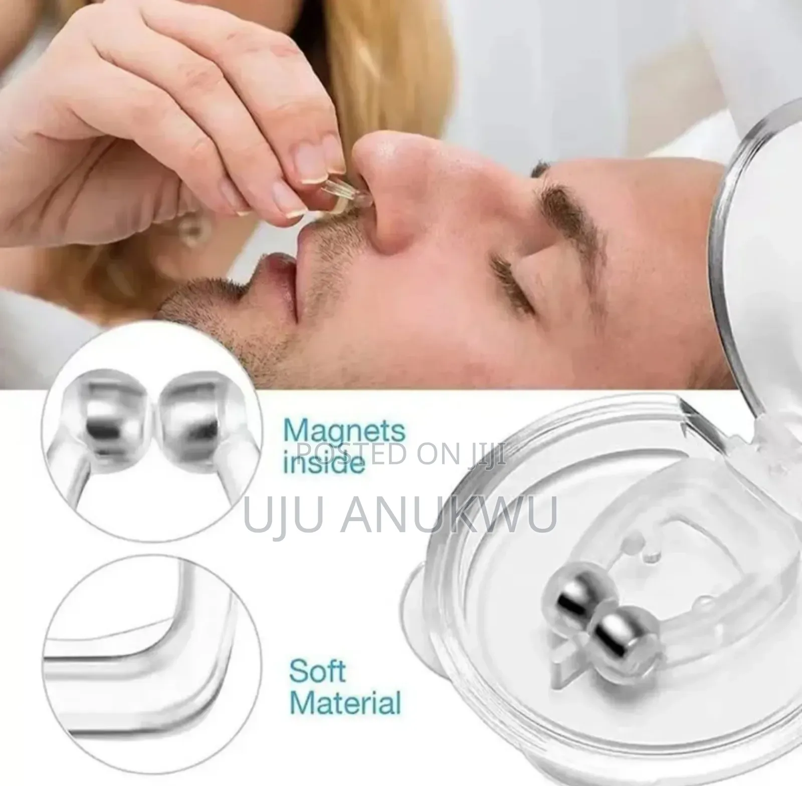 2 In 1soft Silicon Anti Snoring Magnetic Nose Plug