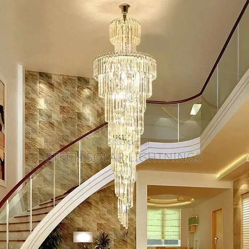 Luxury Modern Crystal Living Room Staircase Duplex Light