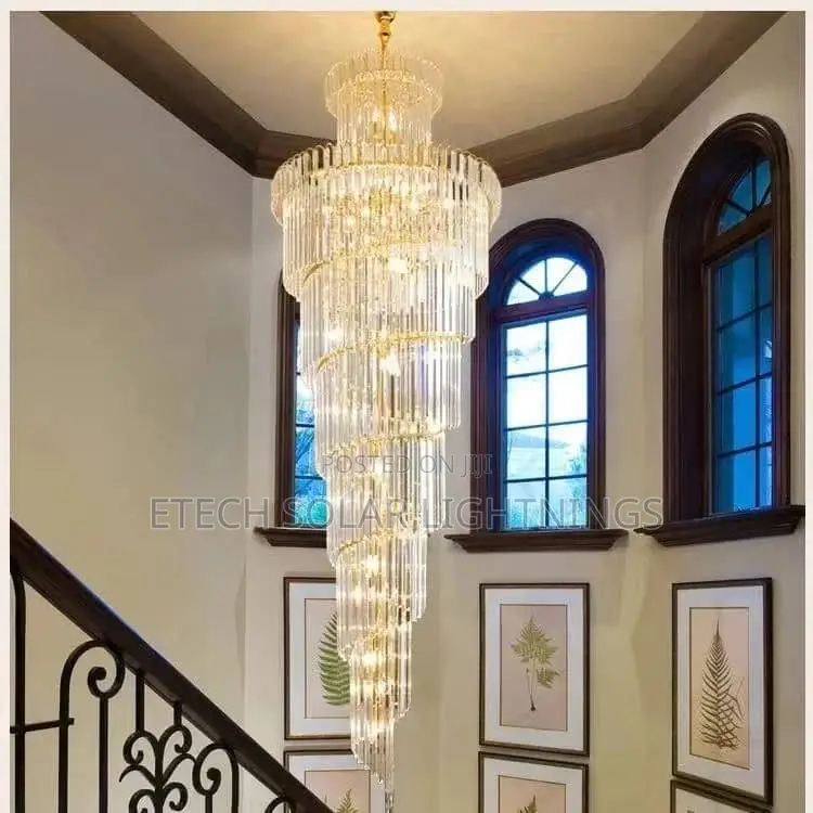 Luxury Modern Crystal Living Room Staircase Duplex Light
