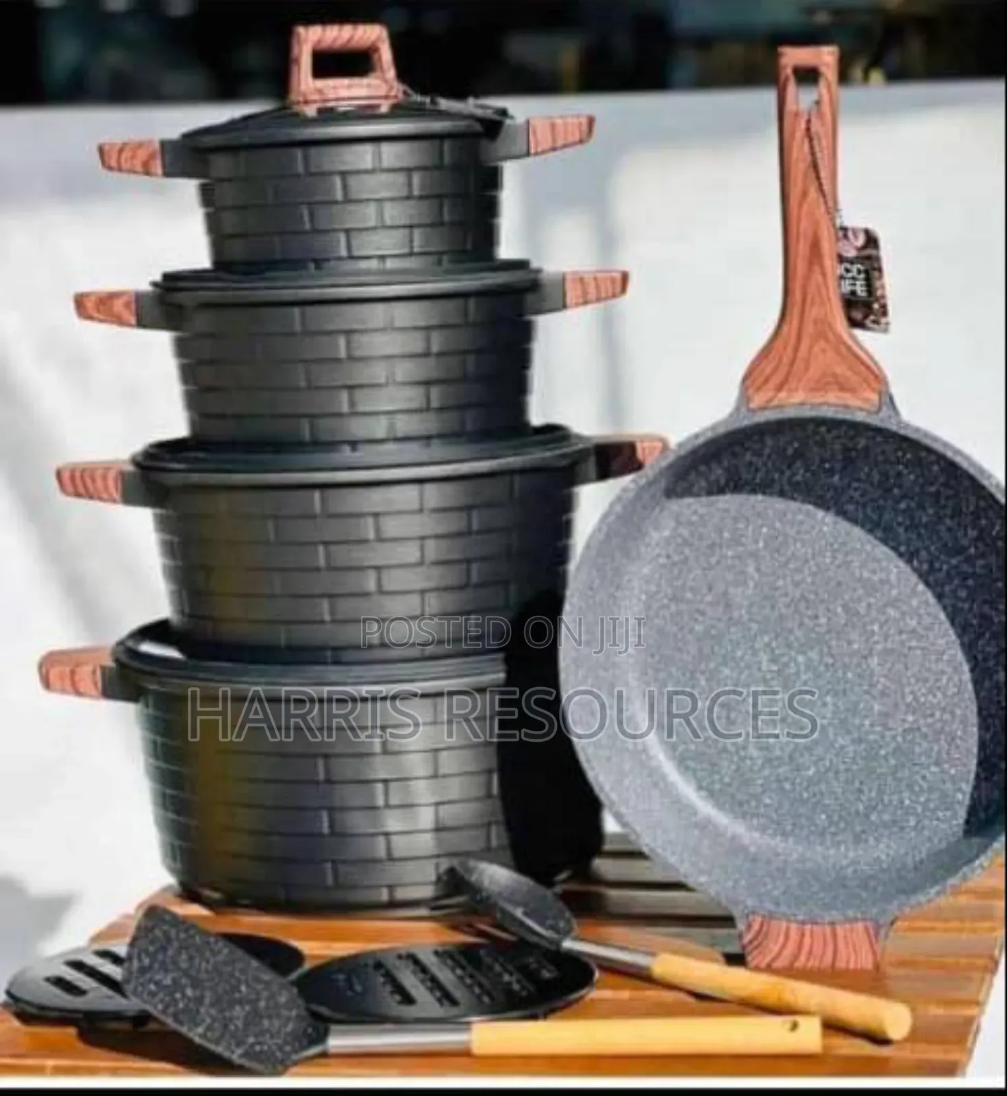 5 Granite Die Caste Non Stick Pot With Frying Pan