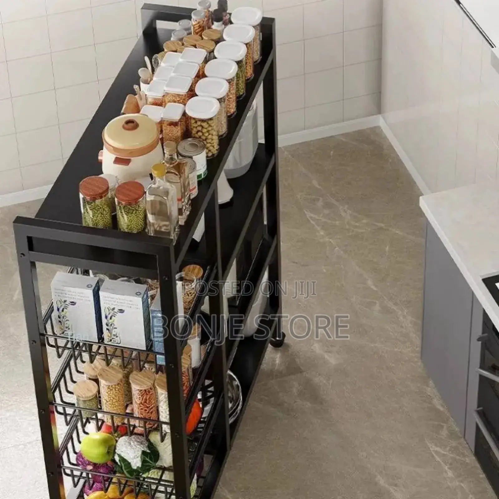 Multifunctional Storage Rack Trolley Heavy Duty Long Lasting