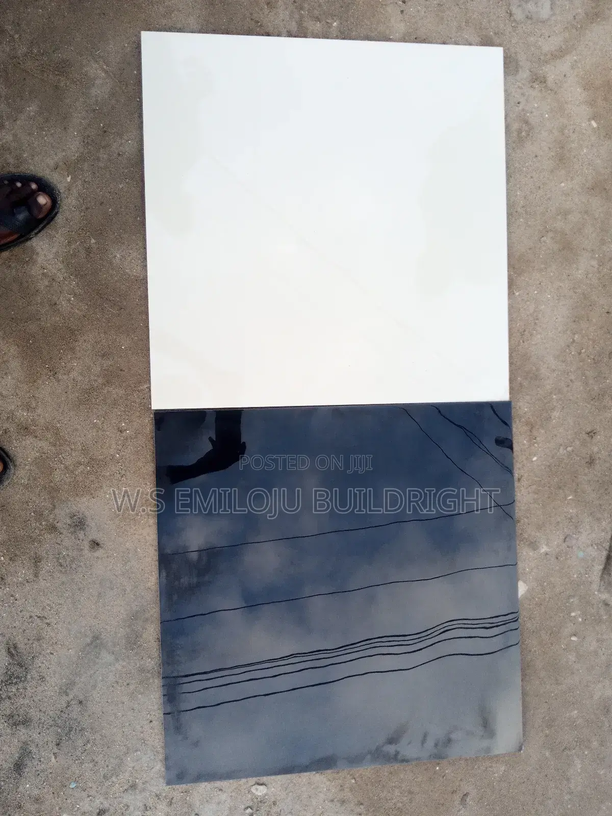 Plain Black and Plain Cream Tiles