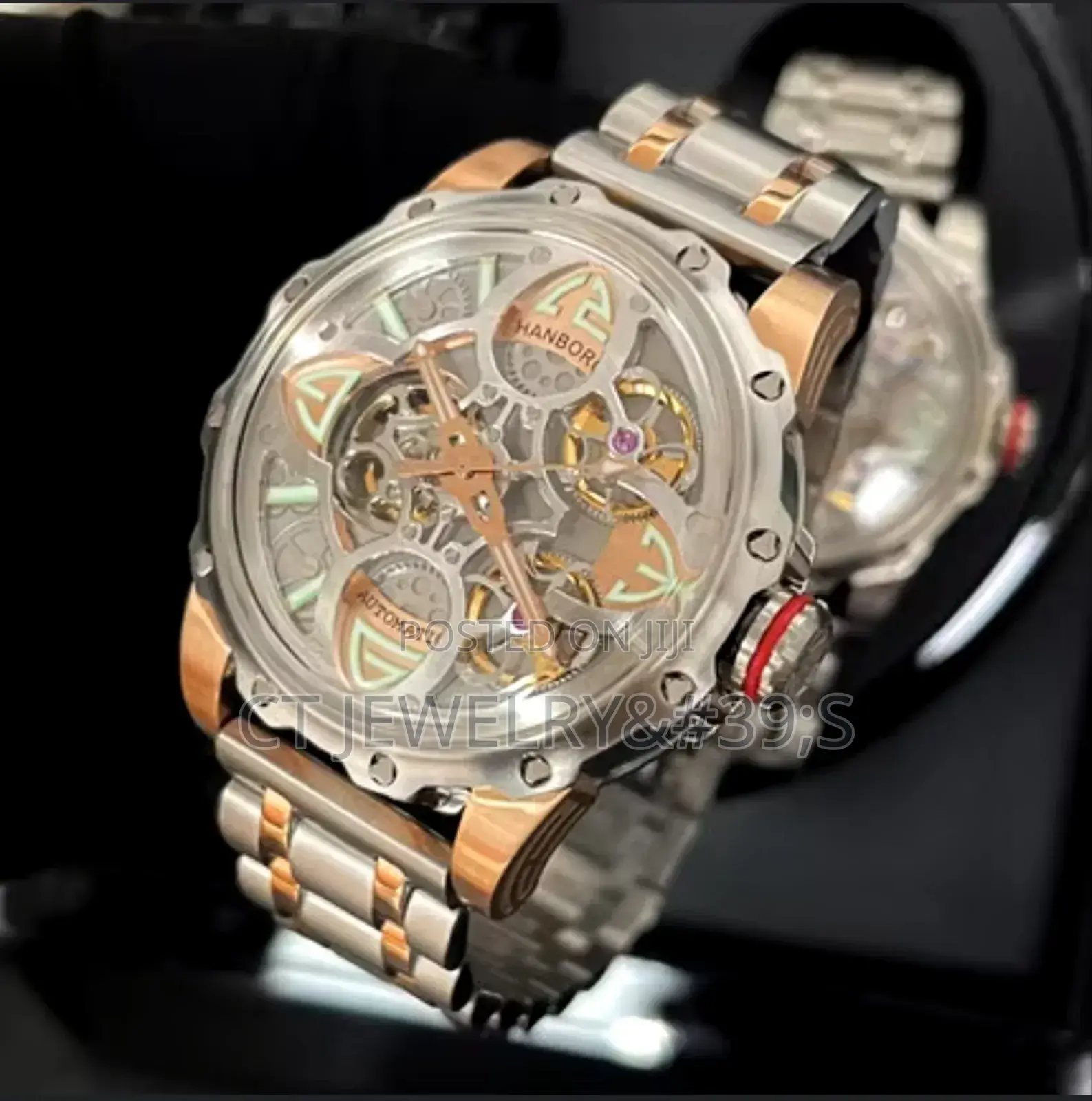 Premium Hanboro Men's Watch Original Chain Rose Gold/Silver