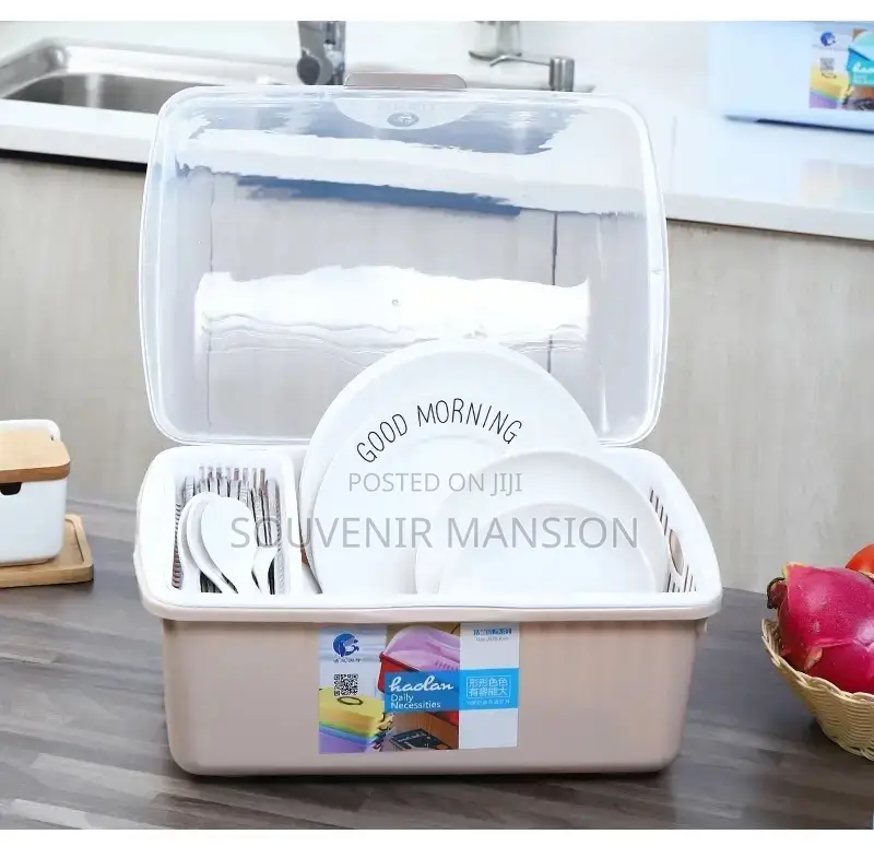Plastic Plate Rack With Cover