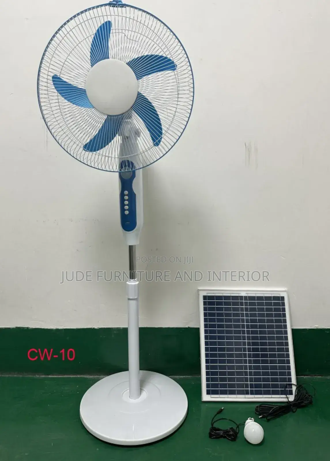 Charweek Solar Standing Fan and Bulb for Sale