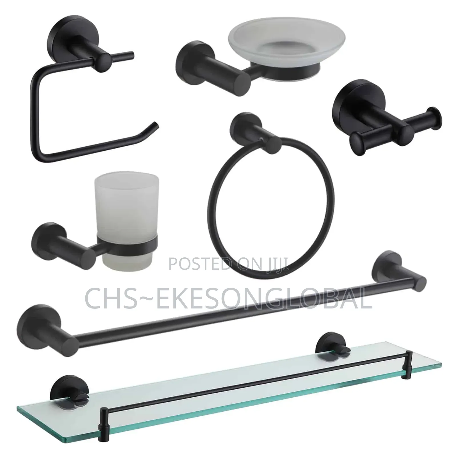 Bathroom Accessories Mat Black