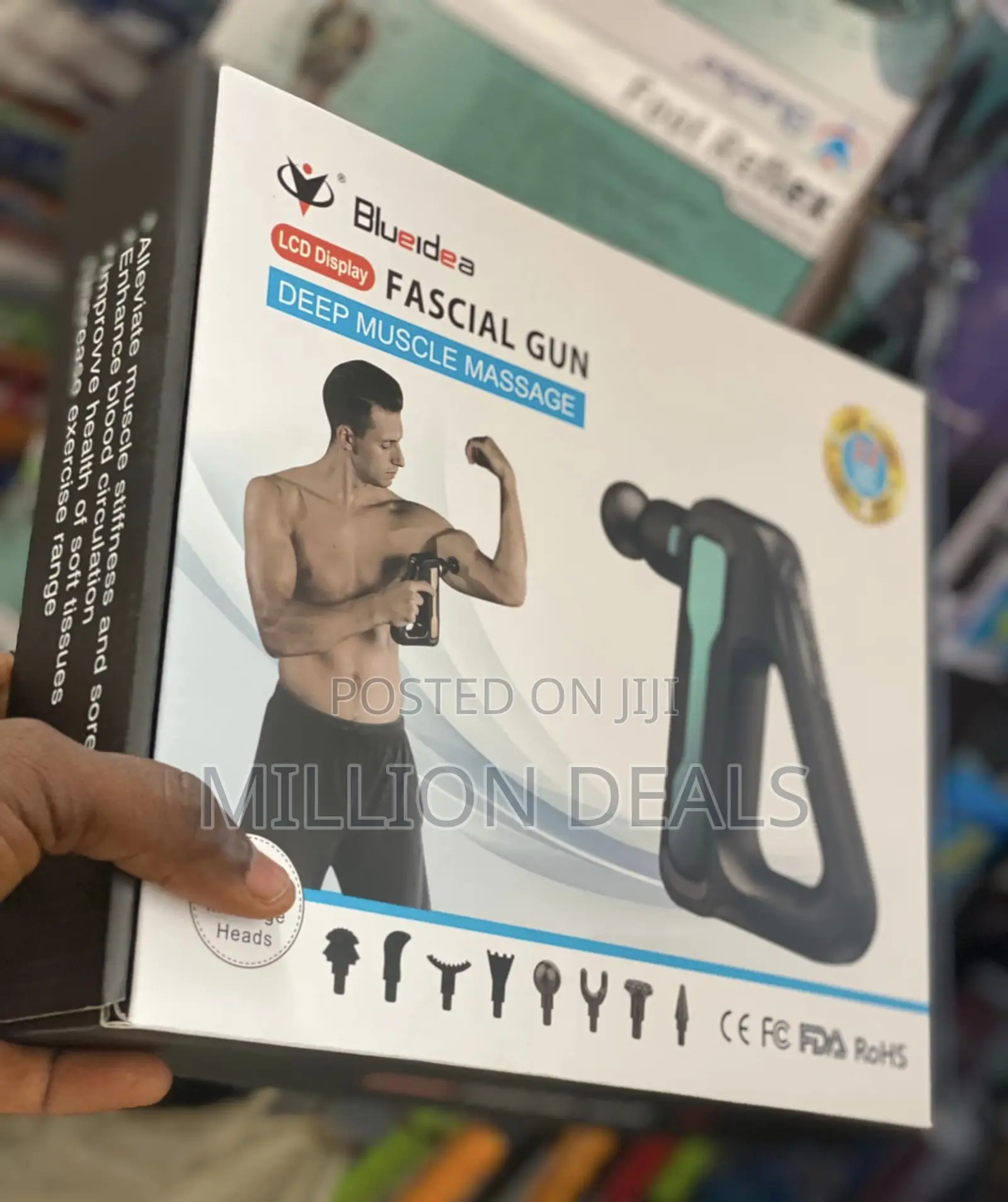 LCD Deep Blue Fascial Gun Massager