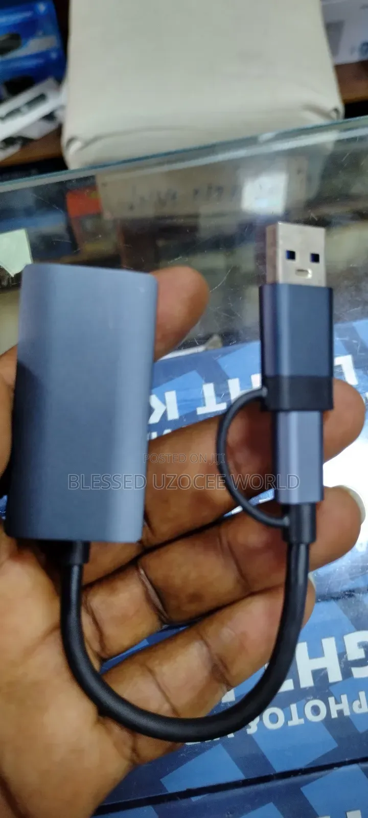 2 in 1 USB+USB C to Gigabit Ethernet Adapter/Media Converter