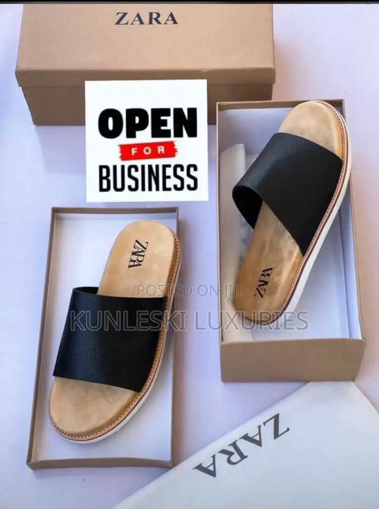 Original Zara Leather Slippers