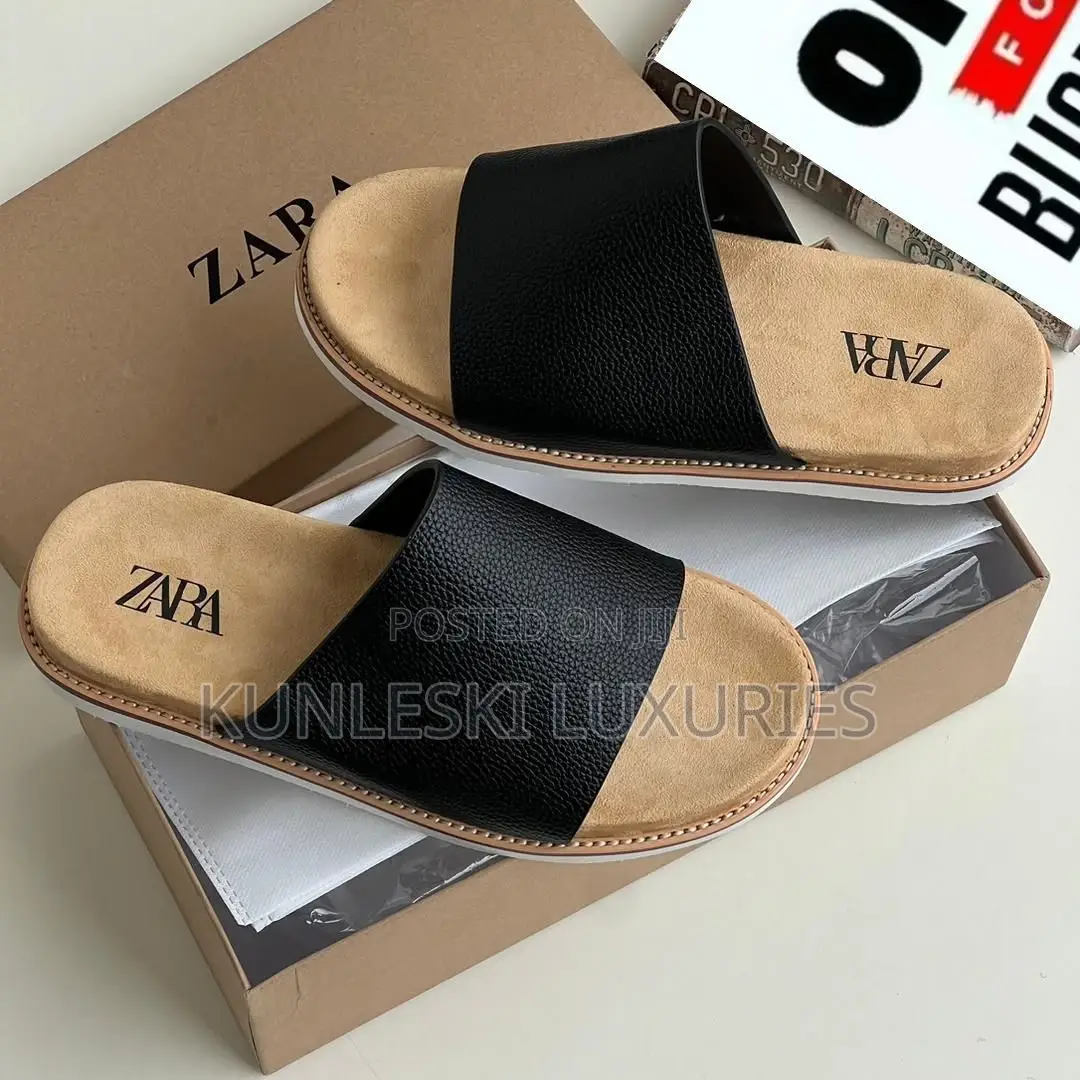 Original Zara Leather Slippers