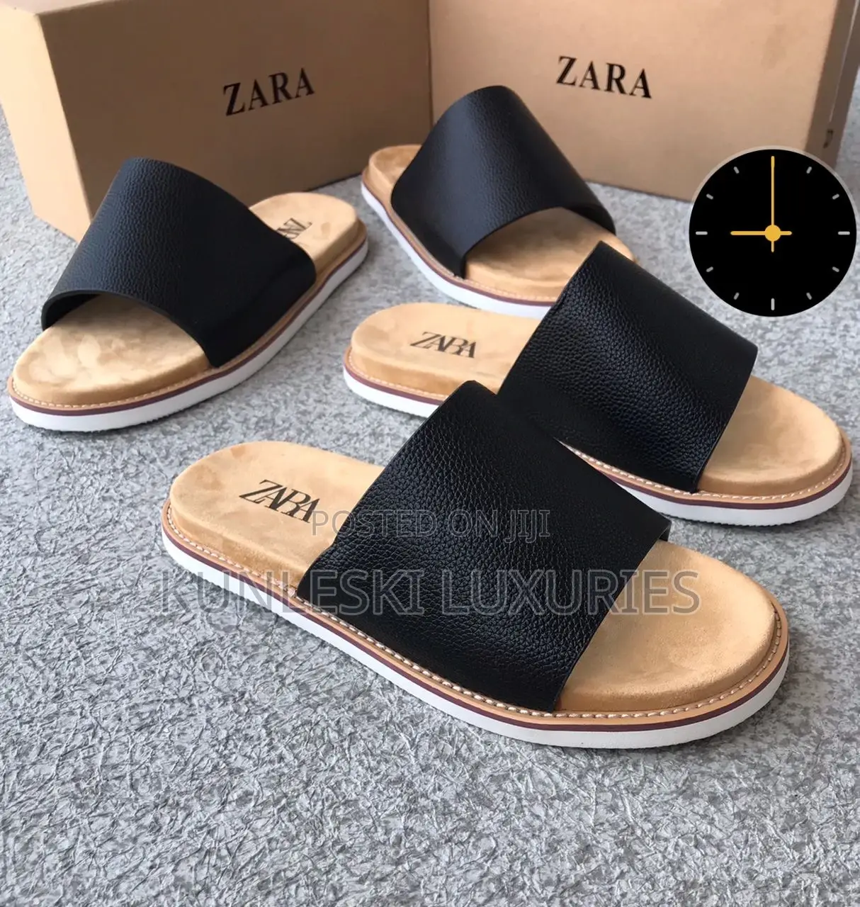 Original Zara Leather Slippers