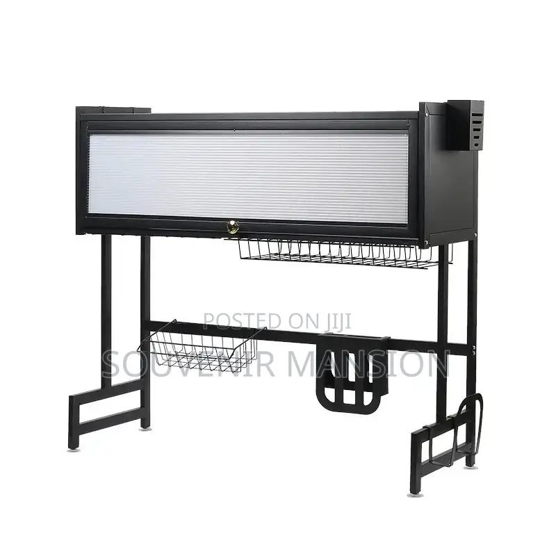 2 Tier Dish Rack Over the Sink Drainer With Cover