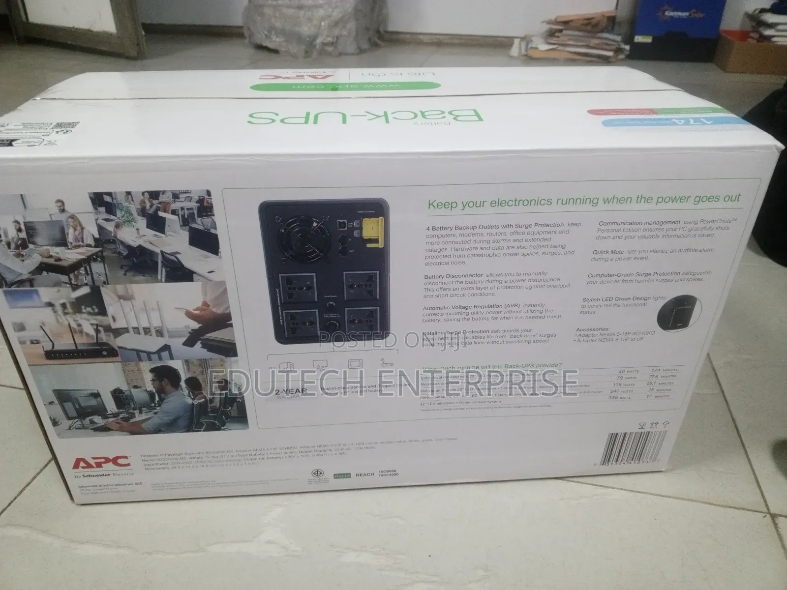 APC Bx2200mi-Ms 2.2kva Back-Up UPS