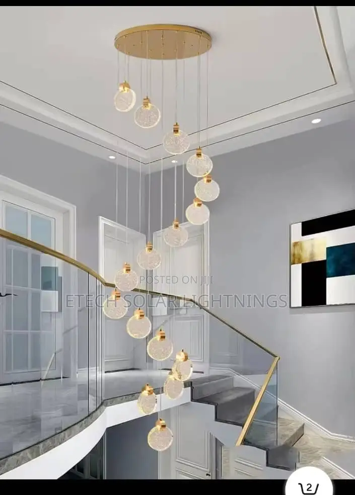 Modern Led Staircase Living Room Dropping Chandelier Light