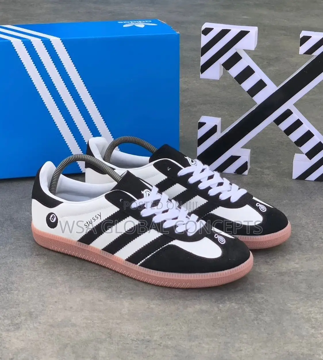 Stussy X Adidas Samba White Black Sneakers