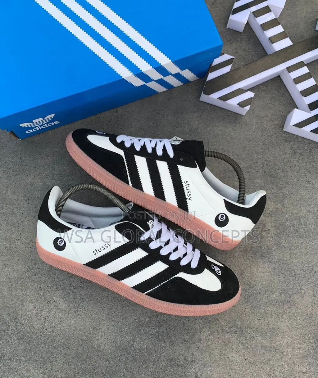 Stussy X Adidas Samba White Black Sneakers