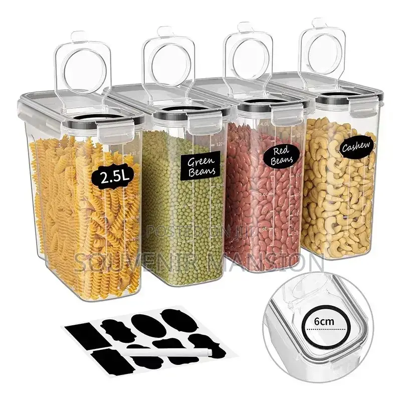 4 Litre Airtight Food Storage Jar With Plastic Lid