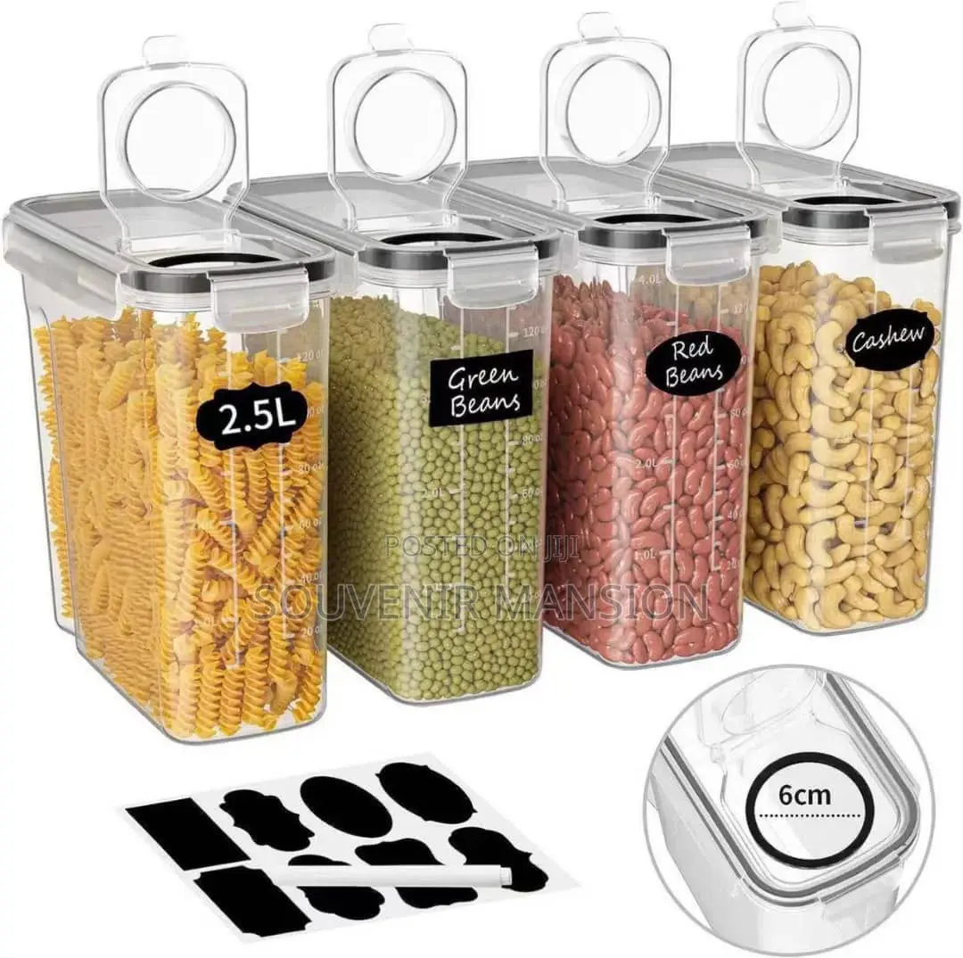 4 Litre Airtight Food Storage Jar With Plastic Lid