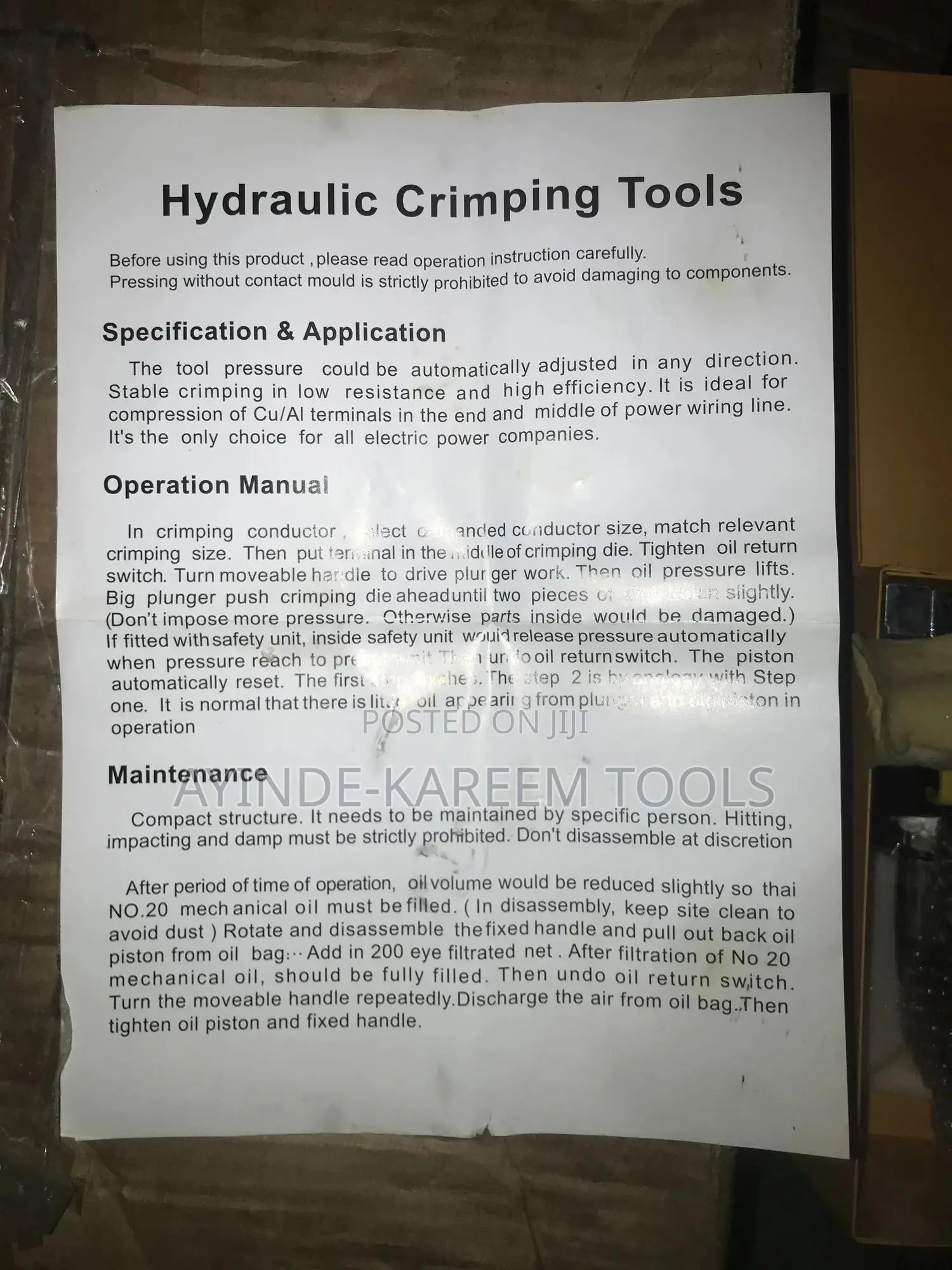 Hydraulic Crimping Tool(Fyq-500)