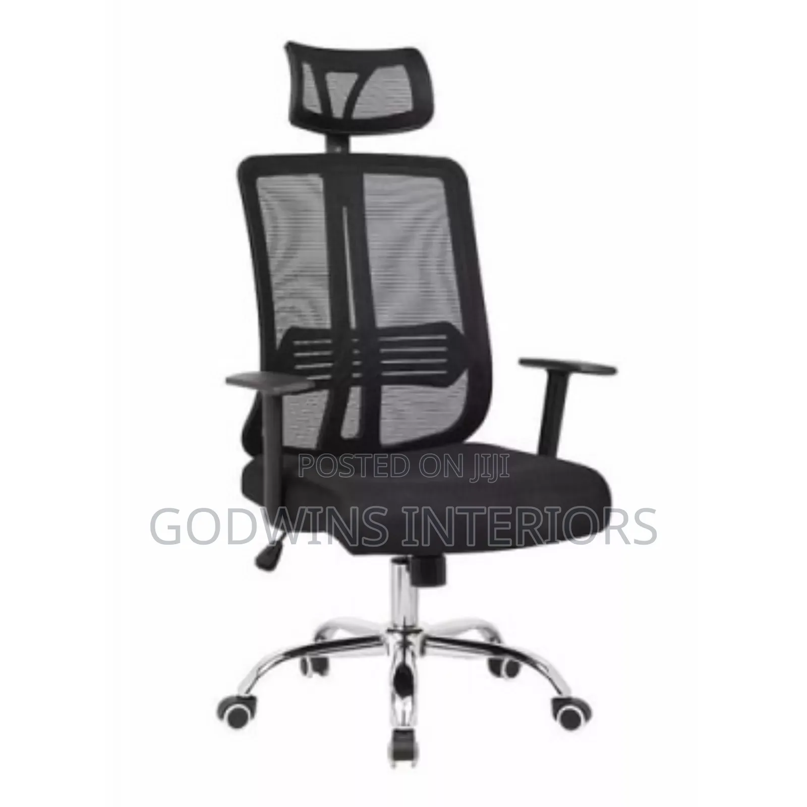 A Set of Office Table With Office Executive Mesh Chair