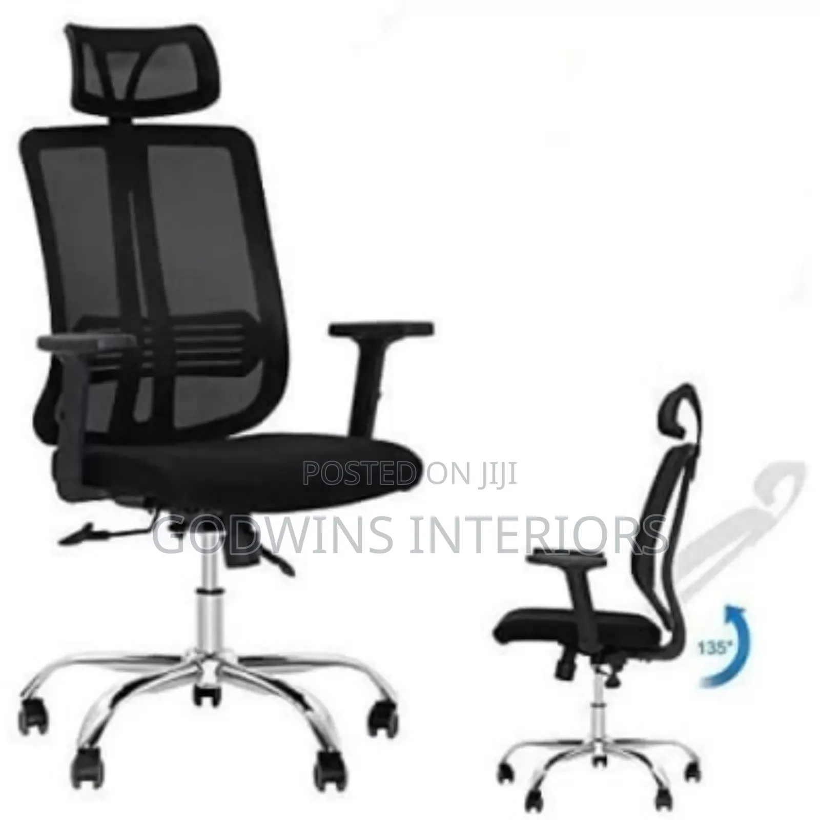 High Back Office Manager Chair- Black