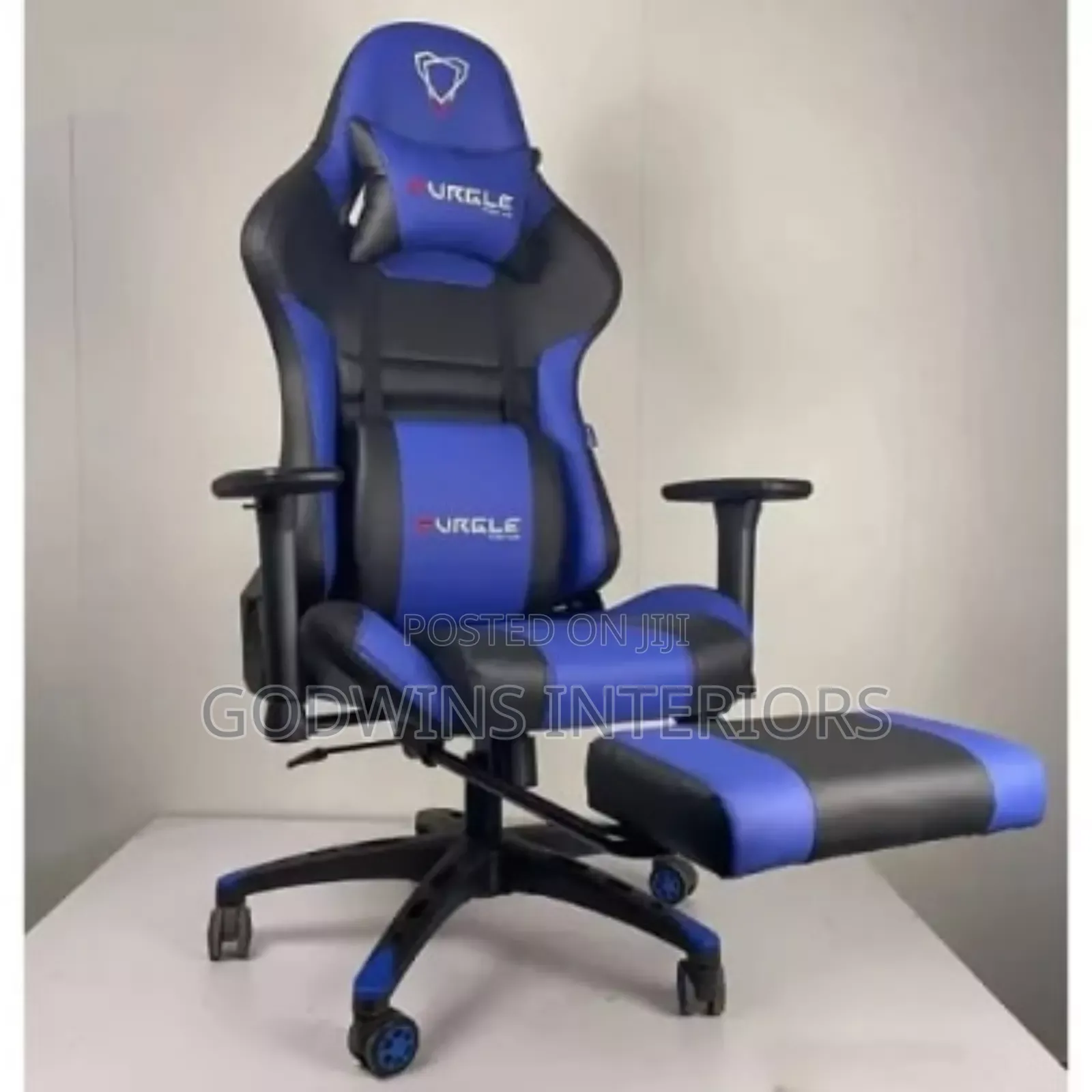 Furgle Gaming Ergonomic Chair With Footrest - Blue Black